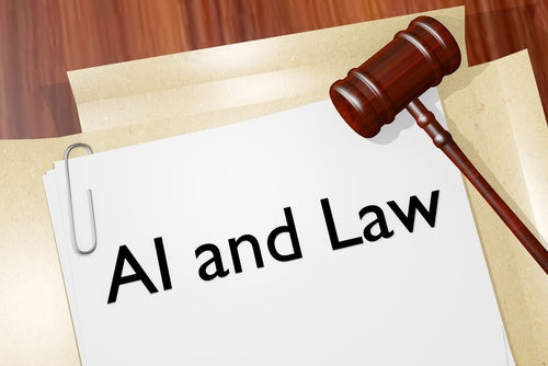 AI-generated text, symbolizing the intersection of generative AI and courtroom litigation.